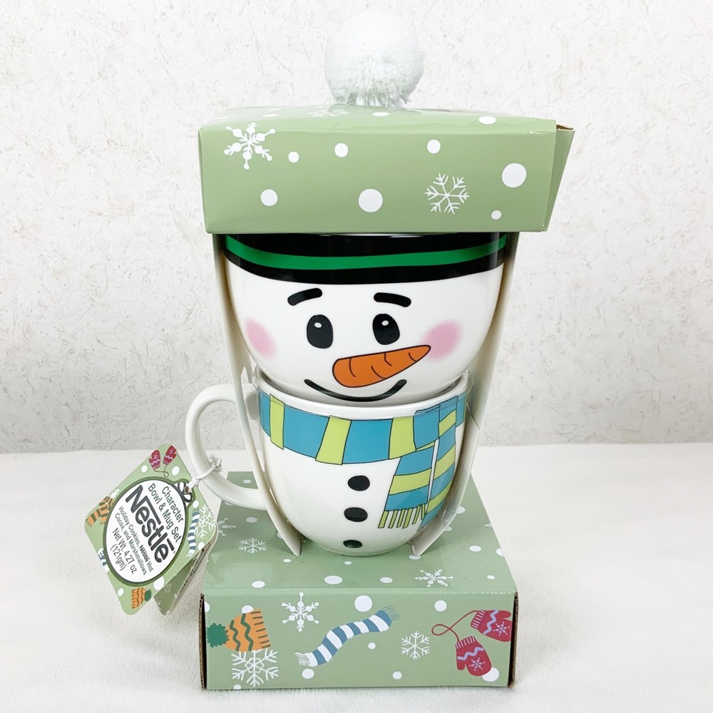 Nestle Snowman Bowl And Mug Set Winter Christmas Gift Hot Chocolate